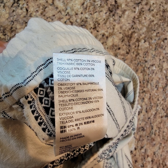 Women's XL Wide Leg Trousers Boho Style, Cotton, New Condition! Ivory + Black - Picture 6 of 13